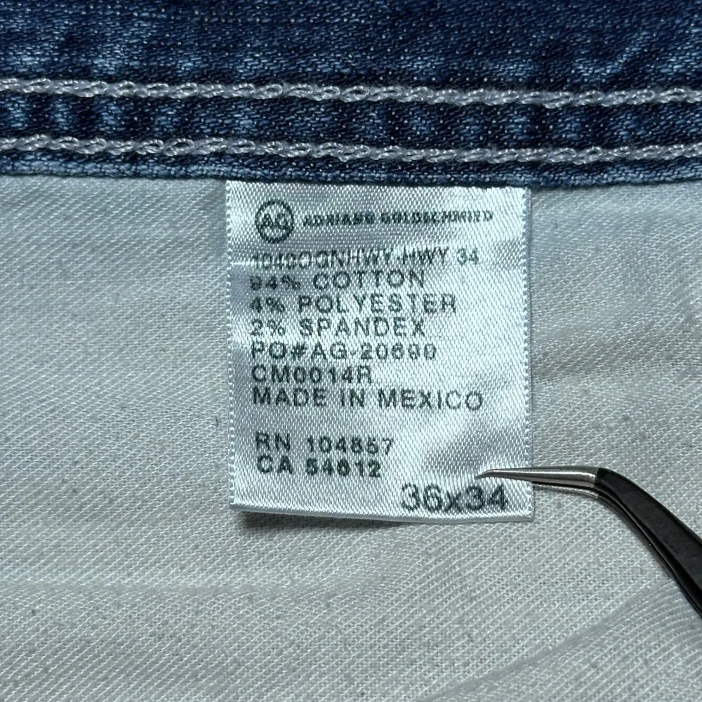 AG Adriano Goldschmied Jeans Mens 36x34 The Protege Relaxed Straight Leg Blue